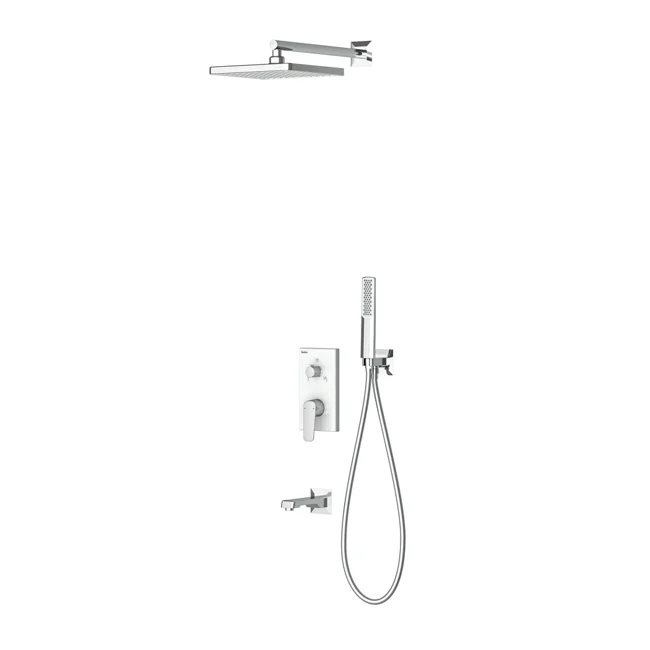 Ciera Mix 3 Way Shower System Chrome White Glass
