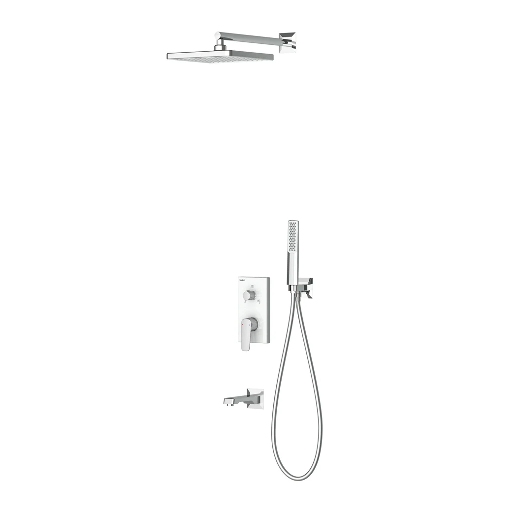 Ciera Mix 3 Way Shower System Chrome White Glass