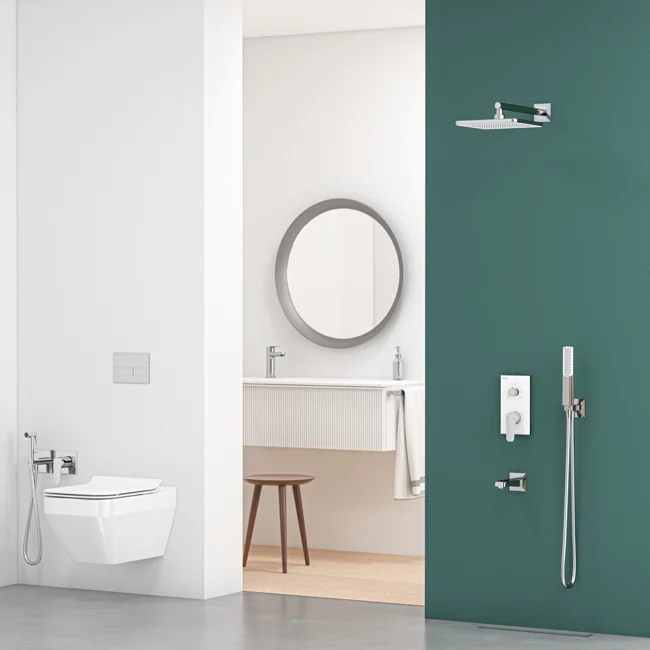 Ciera Mix 3 Way Shower System Chrome White Glass — view 2