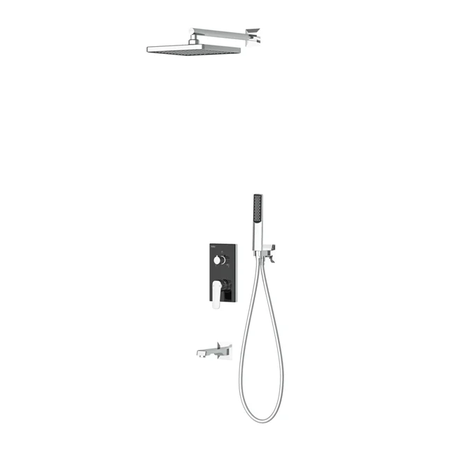 Ciera Mix 3 Way Shower System Chrome White Glass