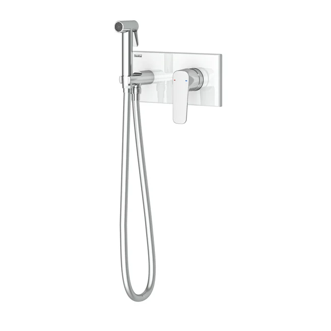Elsa Shut-off Set - Dual Water Inlet Chrome White Glass