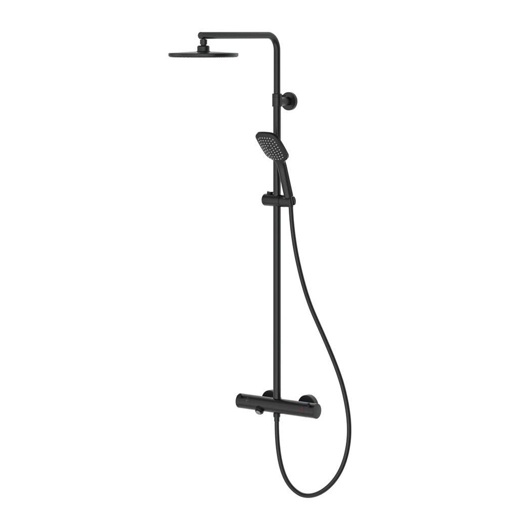 Estella Thermostatic 3 Way Shower System Matte Black