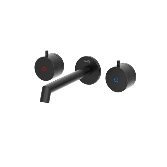 Grande Concealed Bathroom Sink Faucet Matte Black