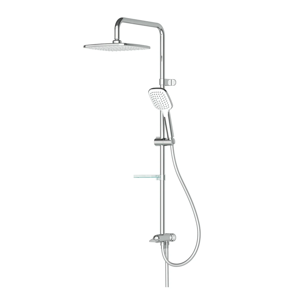 Joy 2 Way Shower Column Square Overhead Chrome