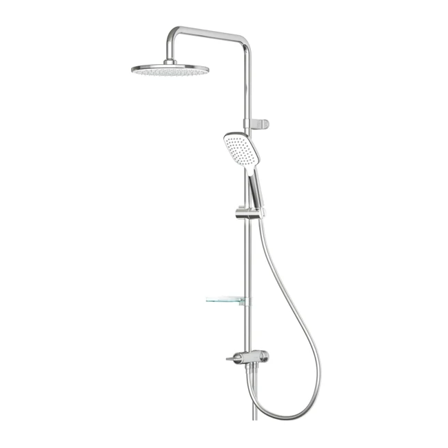 Joy 2 Way Shower Column Round Overhead Chrome