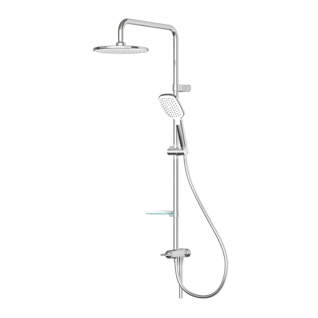 Joy 2 Way Shower Column Round Overhead Chrome
