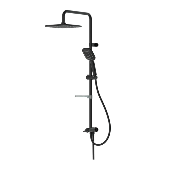 Joy 2 Way Shower Column Square Overhead Matte Black