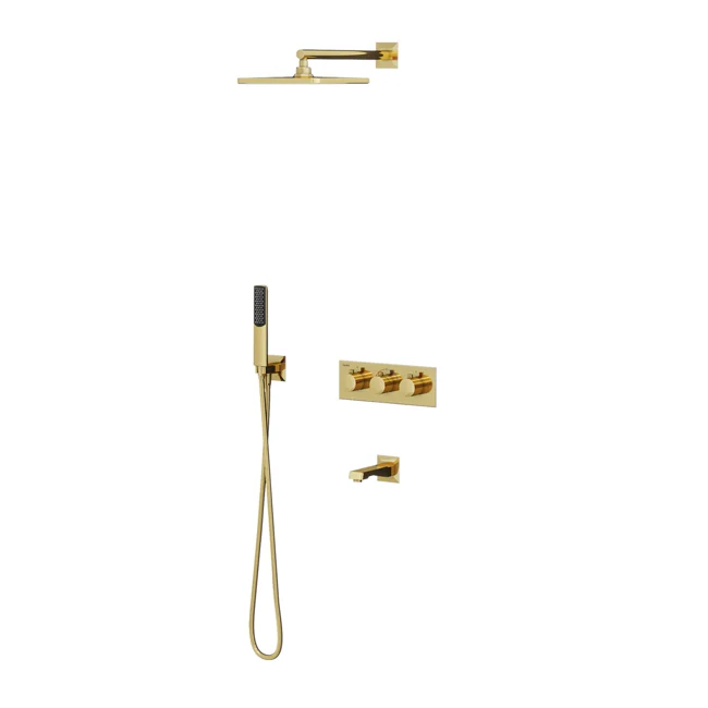 Lande Thermostatic 3 Way Shower System Gold (PVD)