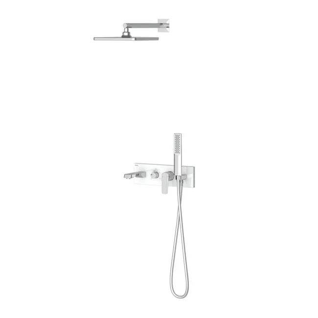 Life Mix 3 Way Shower System Chrome White Glass