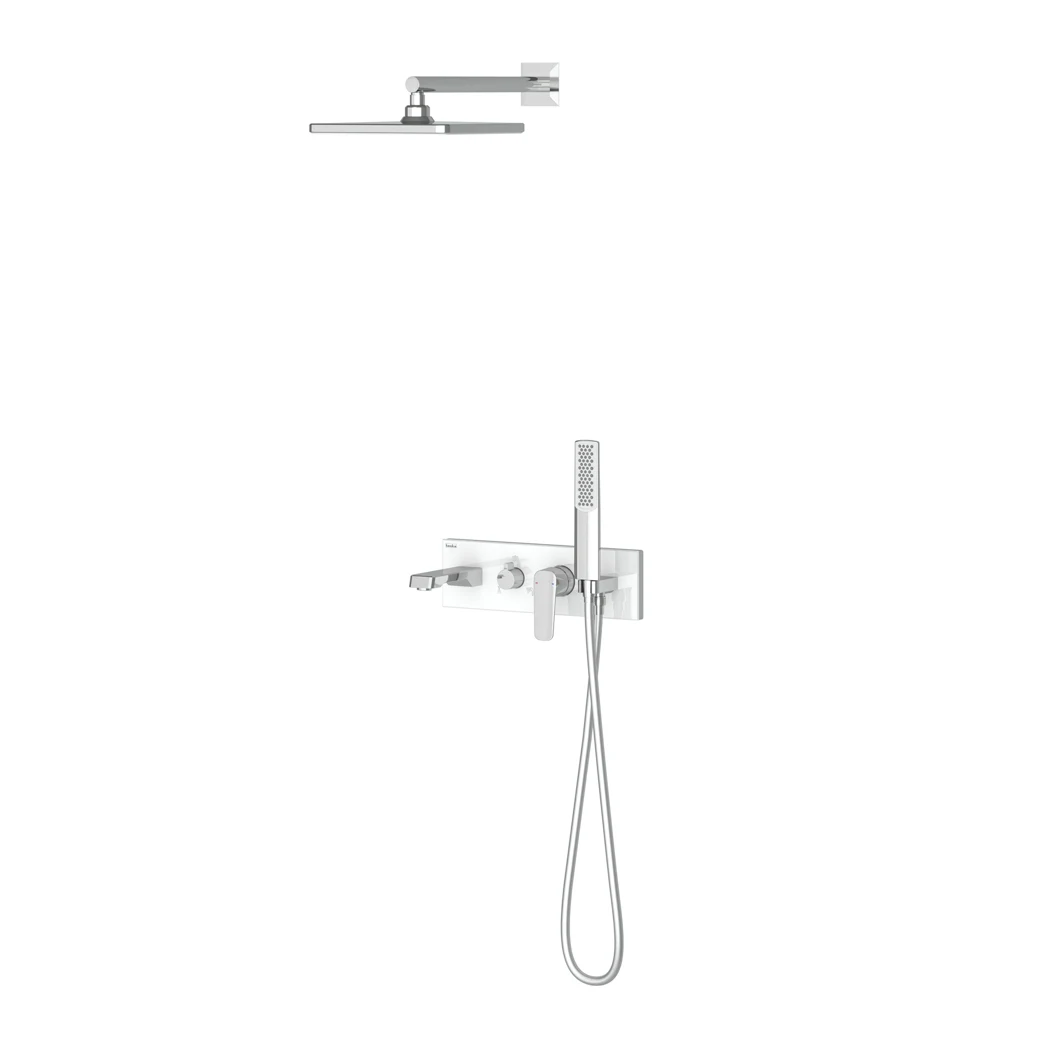 Life Mix 3 Way Shower System Chrome White Glass