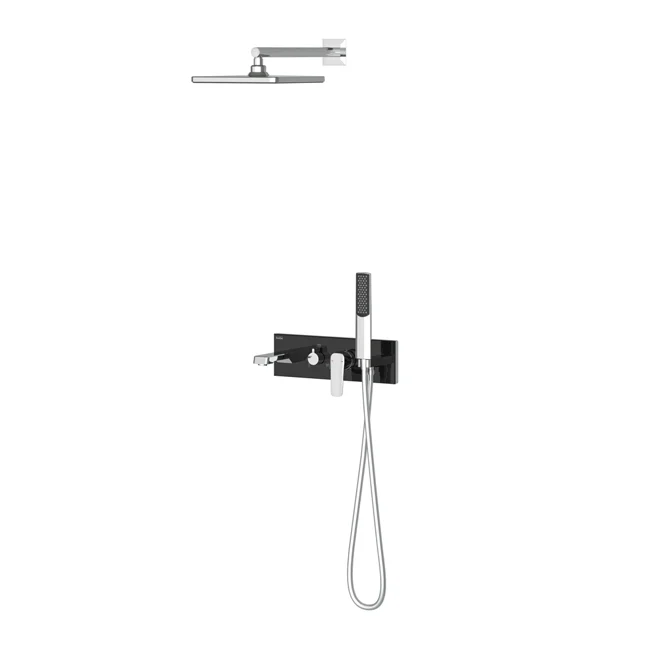 Life Mix 3 Way Shower System Chrome Black Glass