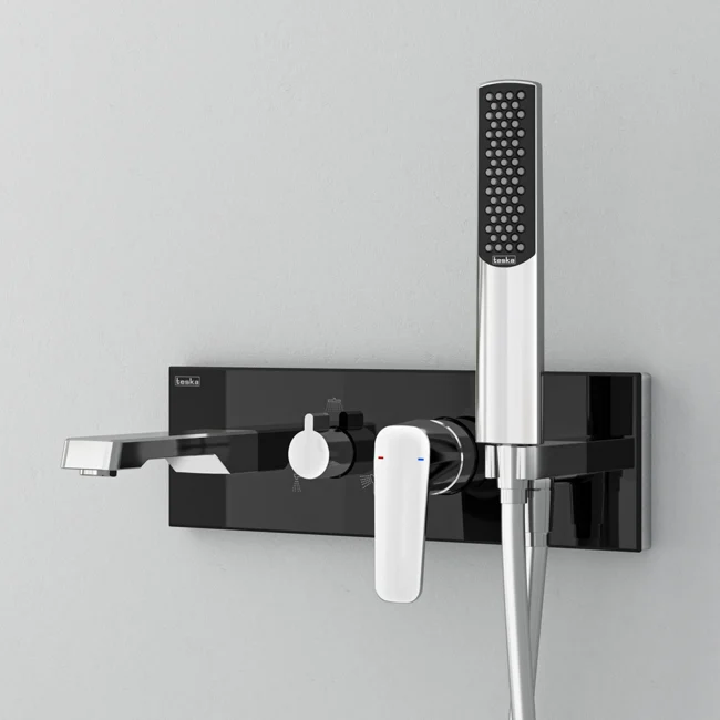 Life Mix 3 Way Shower System Chrome Black Glass — view 2