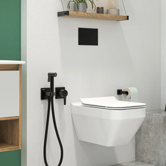 Liva Tera Shut-off Set - Dual Water Inlet Matte Black — view 2
