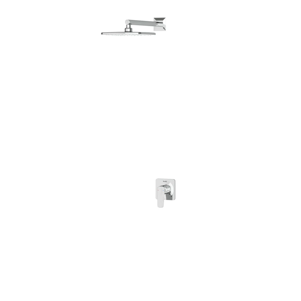 Misis Single Way Shower System Square Overhead Chrome