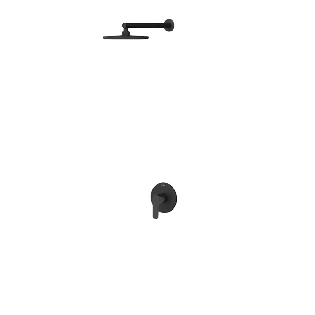 Misis Single Way Shower System Round Overhead Matte Black