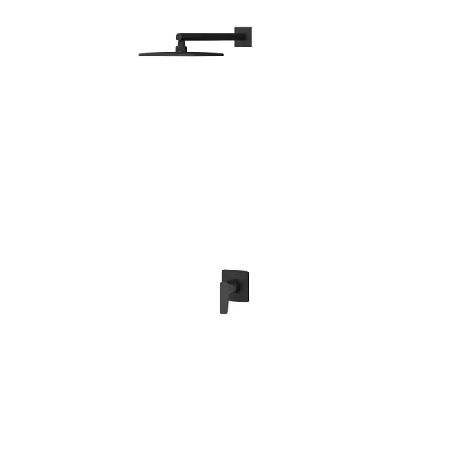 Misis Single Way Shower System Square Overhead Matte Black