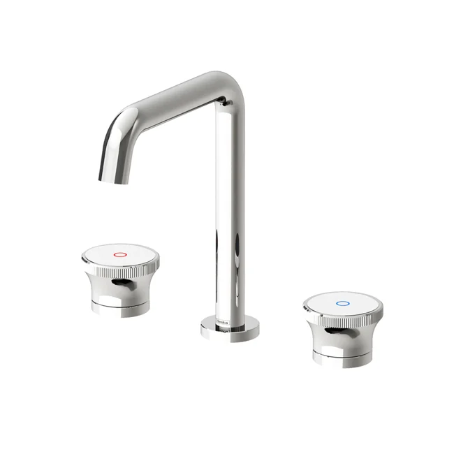 Norma Shine Bathroom Sink Faucet Chrome White Glass