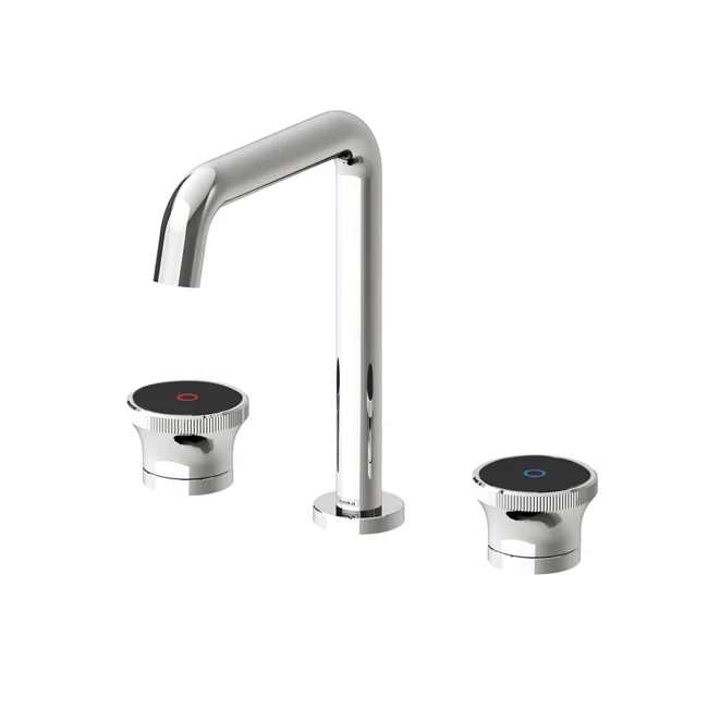 Norma Shine Bathroom Sink Faucet Chrome Black Glass