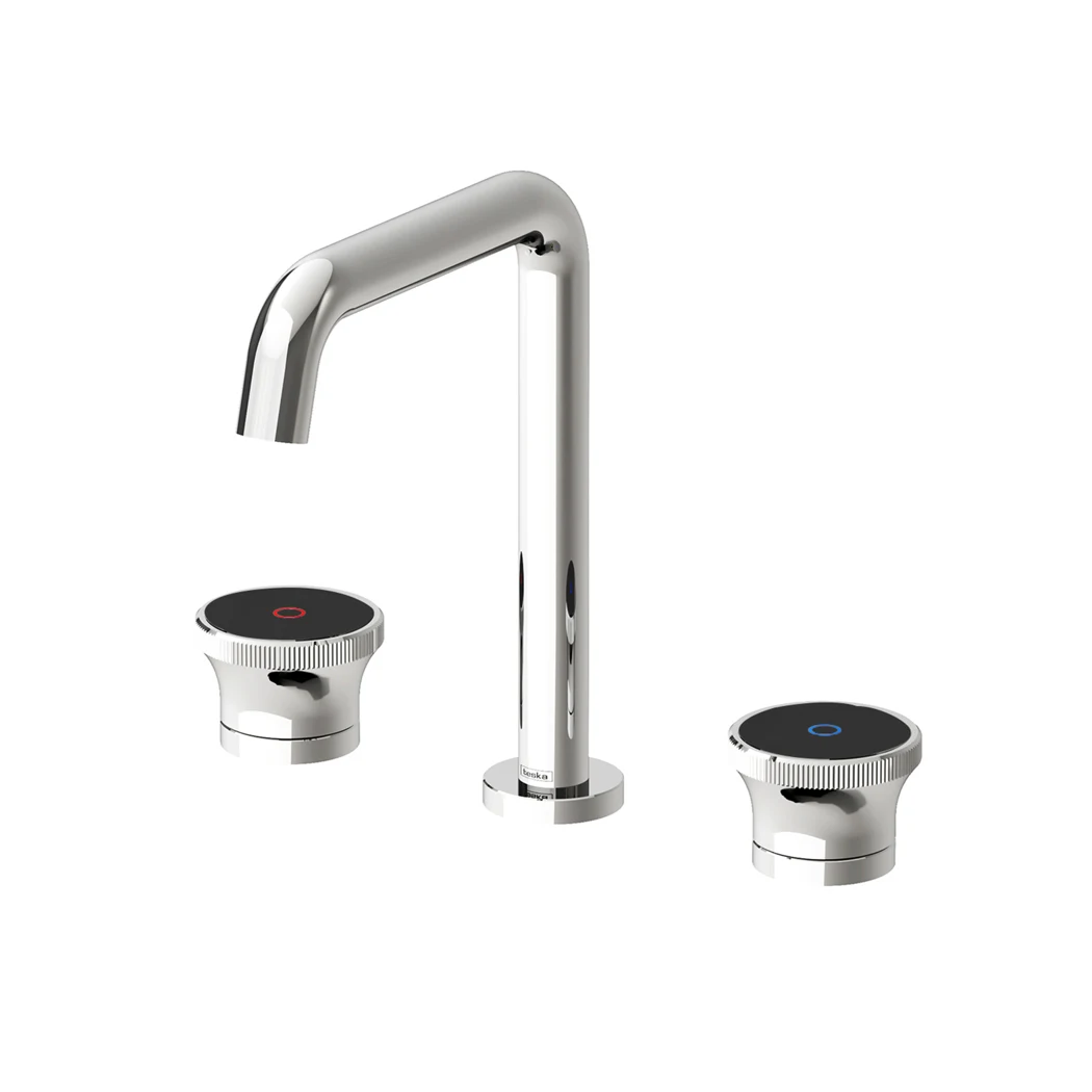 Norma Shine Bathroom Sink Faucet Chrome Black Glass