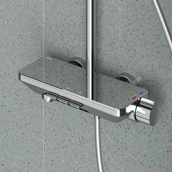 Piano Thermostatic 3 Way Shower System Chrome Mirror — view 2