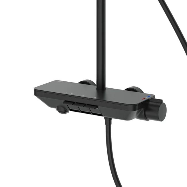 Piano Thermostatic 3 Way Shower System Black — view 2
