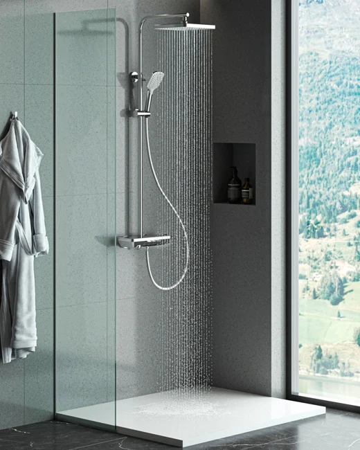Piano Thermostatic 3 Way Shower System Black — view 4