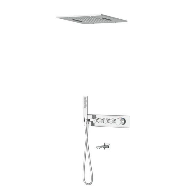 Shine Thermostatic 4 Way Shower System With Spout Chrome
