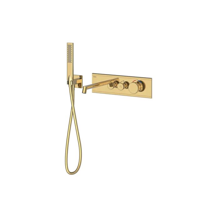 Shine Calix Thermostatic 2 Way Bathtub System Gold (PVD)