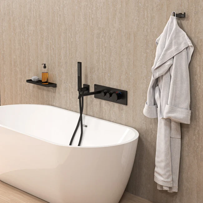 Shine Calix Thermostatic 2 Way Bathtub System Gold (PVD) — view 2