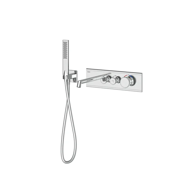 Shine Calix Thermostatic 2 Way Bathtub System Chrome