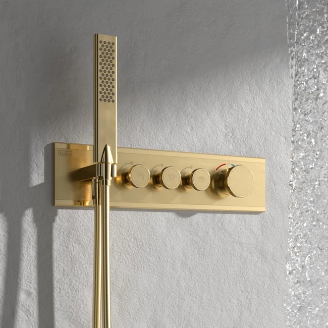 Shine Thermostatic 3 Way Shower System Gold (PVD) — view 3