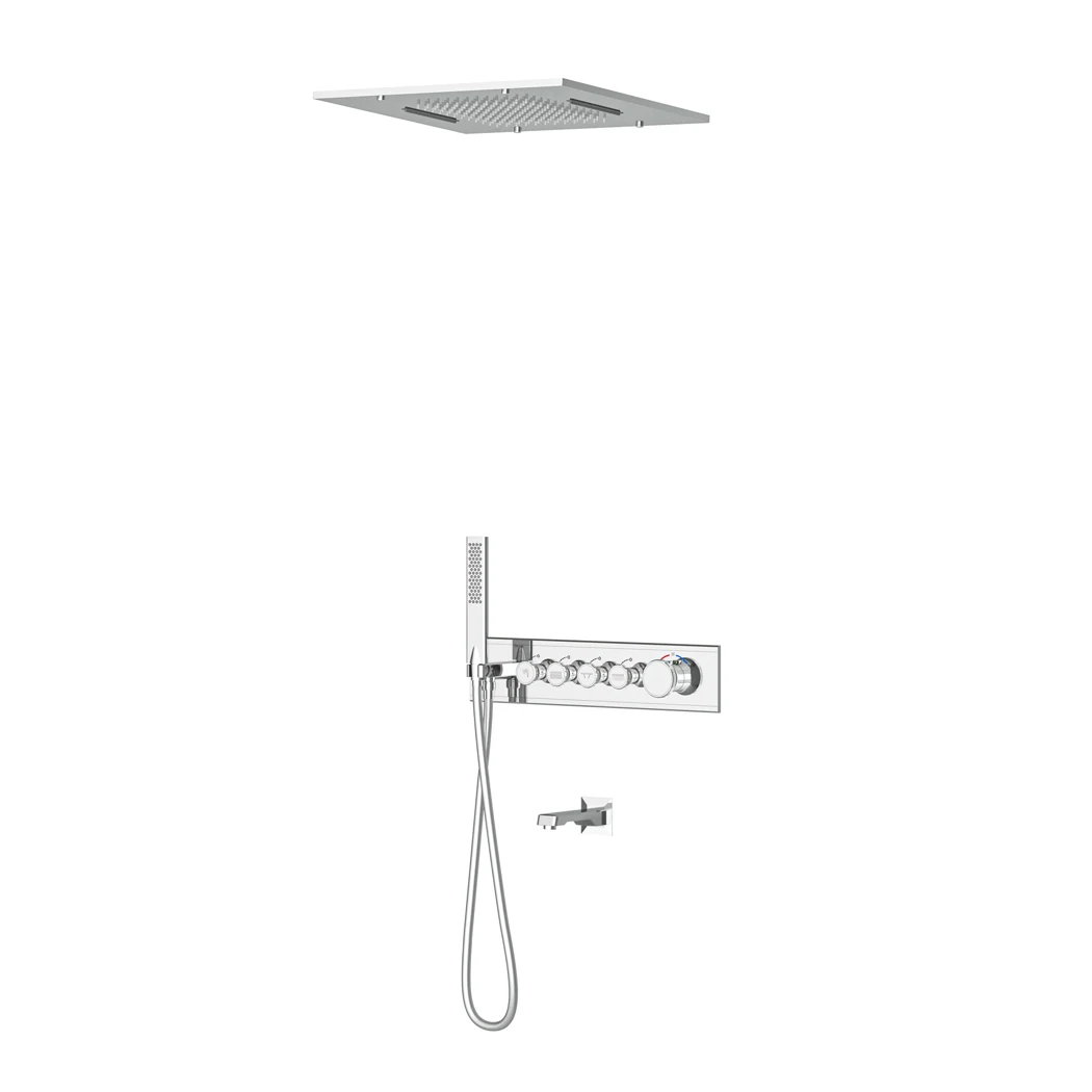 Shine Thermostatic 3 Way Shower System With Spout Chrome
