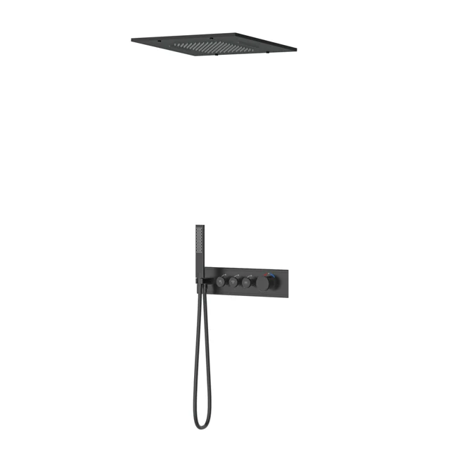 Shine Thermostatic 3 Way Shower System Matte Black