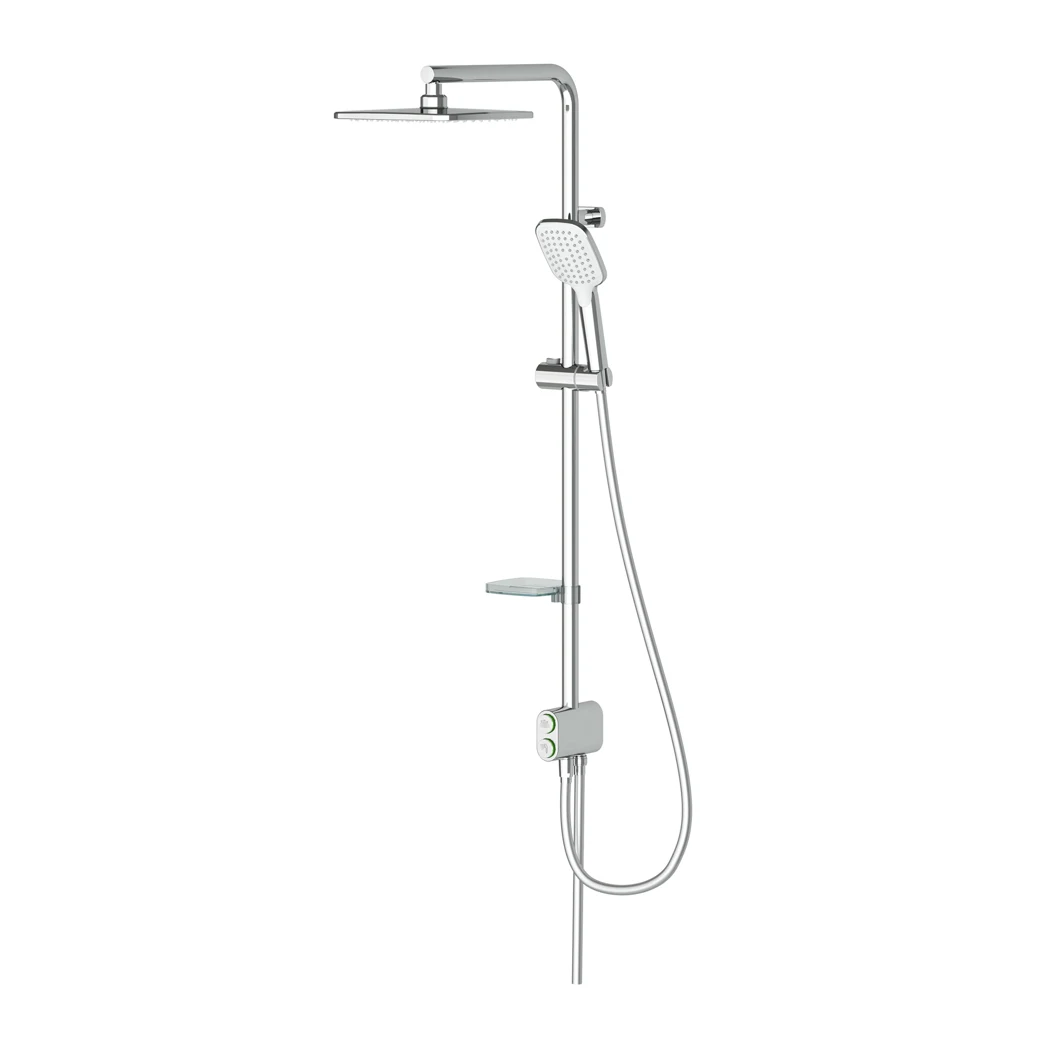 Tena 2 Way Shower Column Square Overhead Chrome