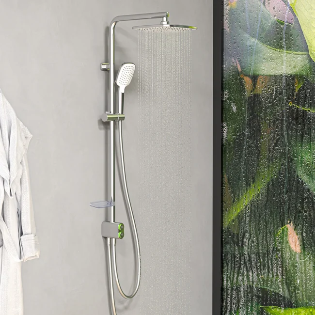 Tena 2 Way Shower Column Square Overhead Chrome — view 2