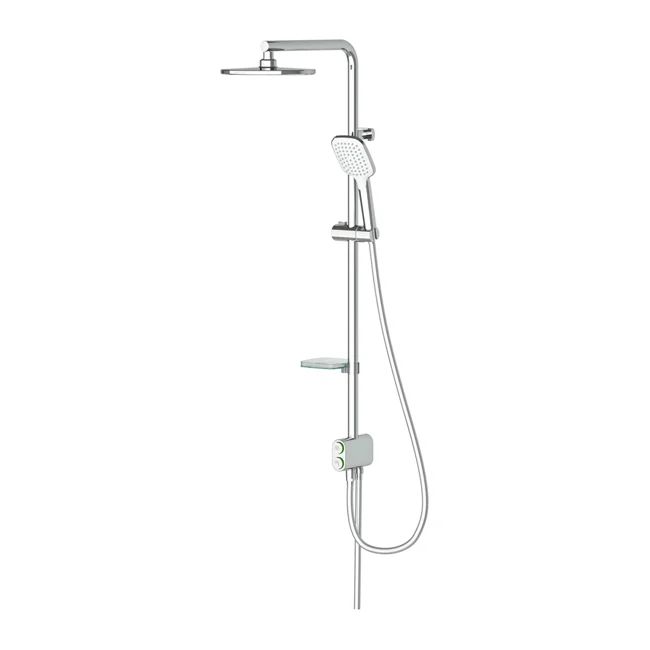 Tena 2 Way Shower Column Round Overhead Chrome