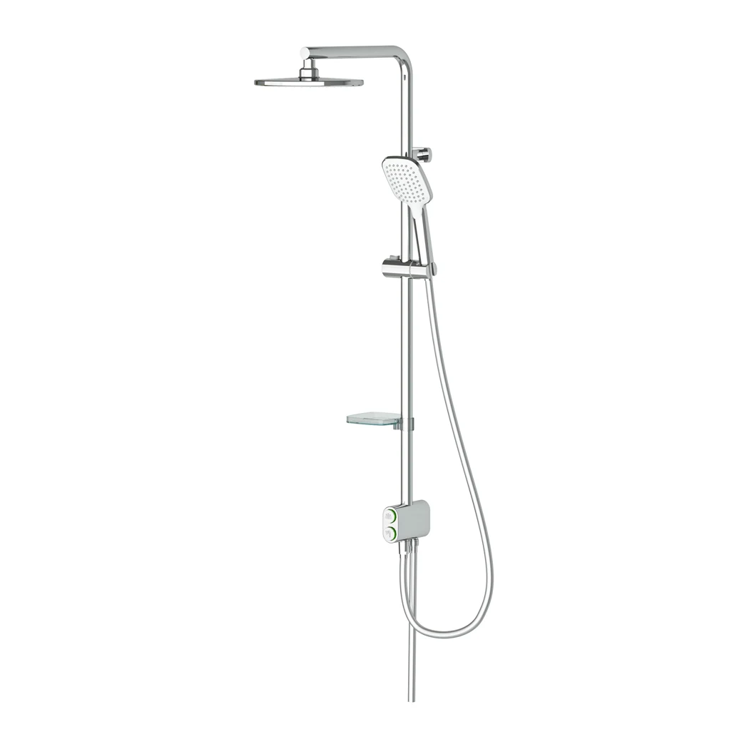 Tena 2 Way Shower Column Round Overhead Chrome