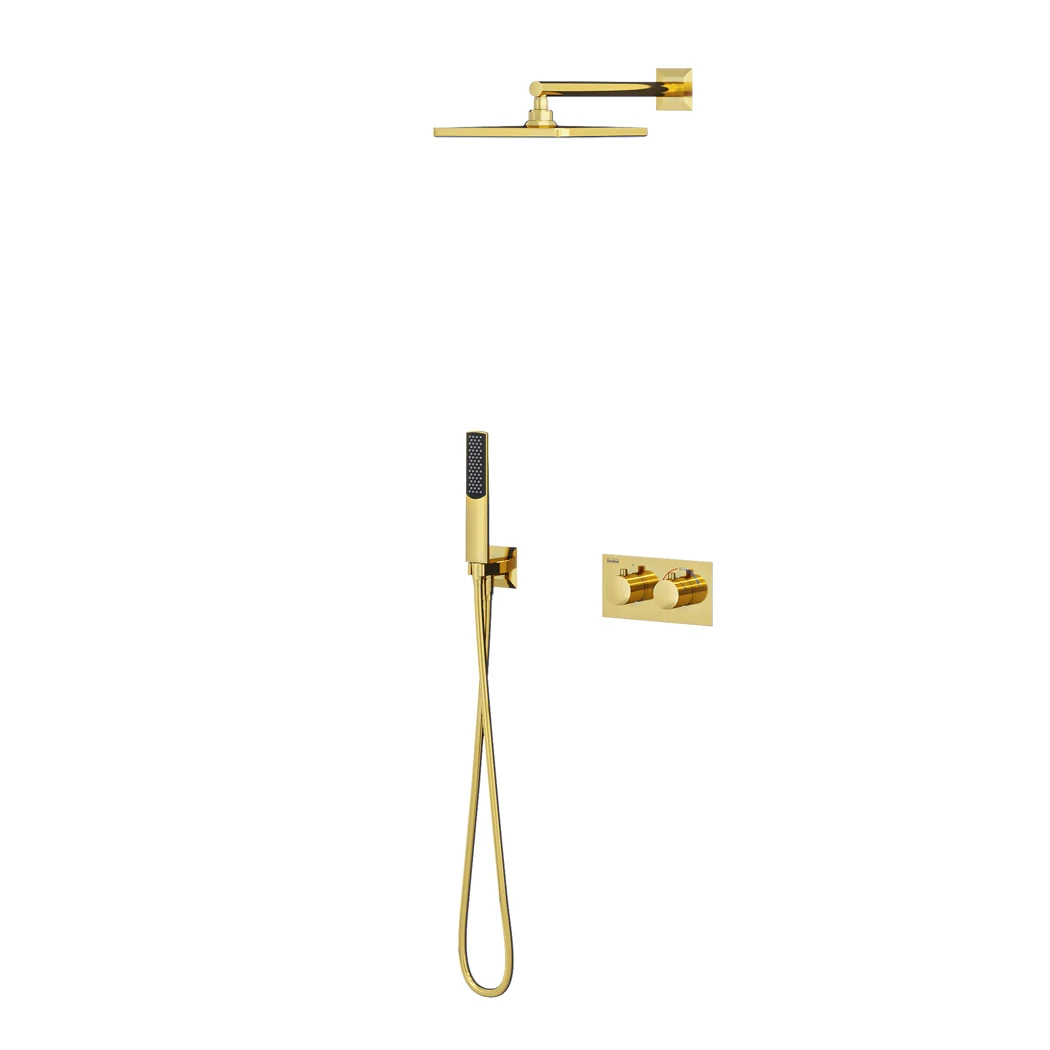 Teona Thermostatic 2 Way Shower System Gold (PVD)