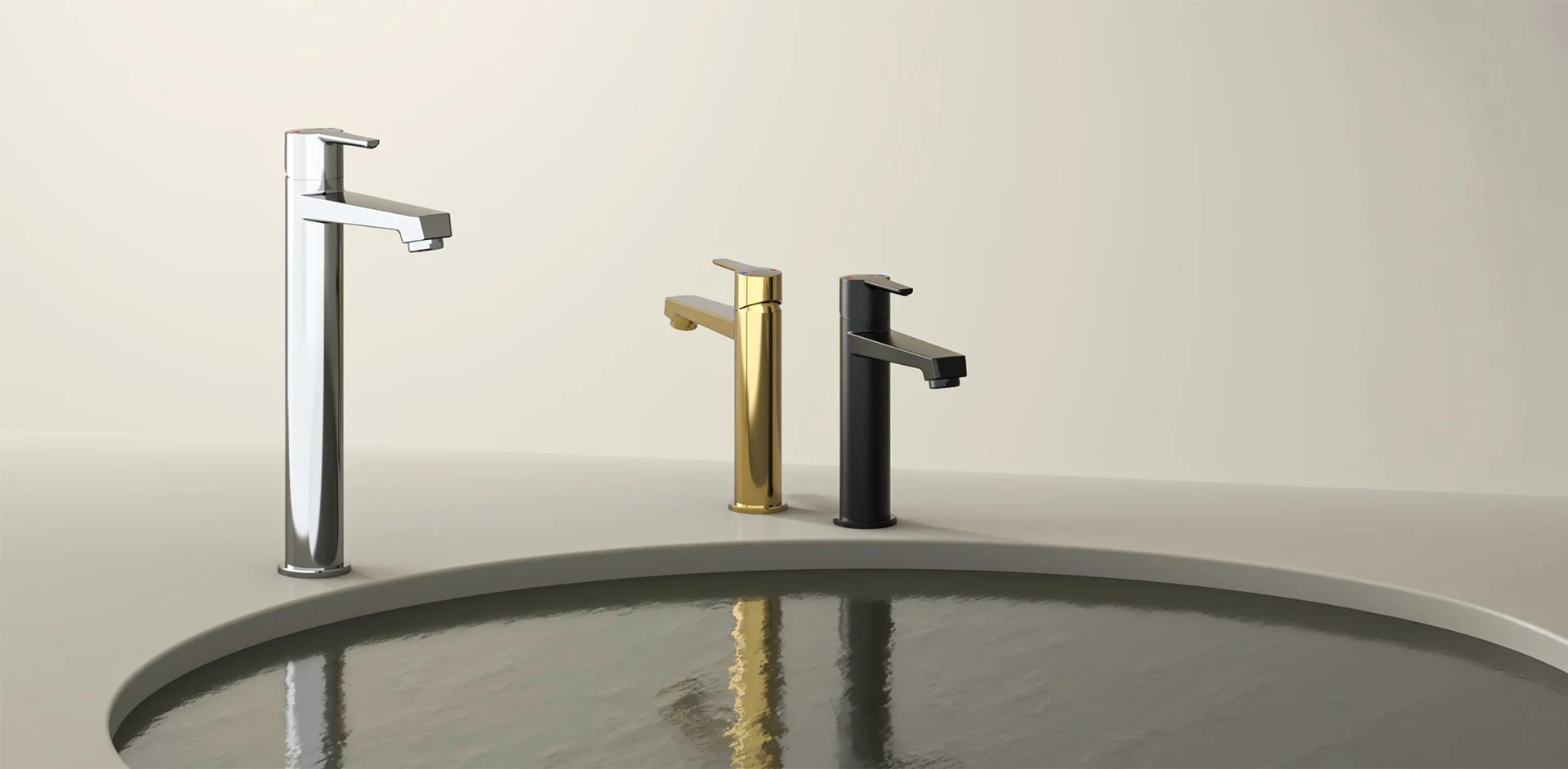 TESKA basin faucets in chrome, gold and black finishes